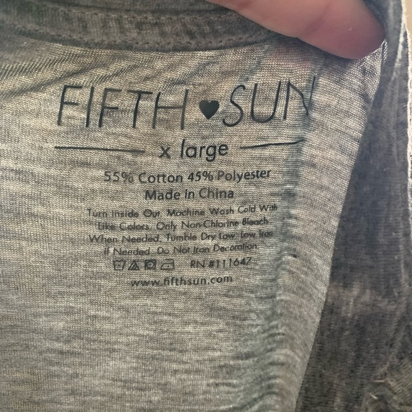 Fifth Sun Gray Short Sleeve Graphic “Coffee Because Adulting Is Hard” Shirt XL - Picture 10 of 10